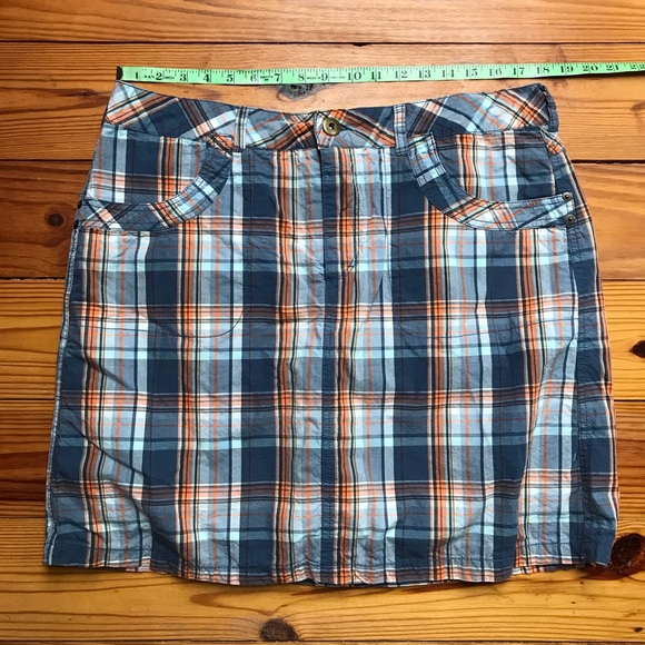 French Cuff Blue Orange Plaid Skort, EUC, 16W - Picture 5 of 11